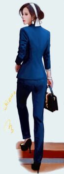  black_hair blue_suit kagura_chizuru priestess snk suit the_king_of_fighters the_king_of_fighters_xv  rating:General score:0 user:Toraji99