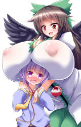 2girls blush bow breast_rest breasts breasts_on_head brown_hair dautsen erect_nipples gigantic_breasts highres komeiji_satori long_hair multiple_girls open_mouth purple_eyes purple_hair red_eyes reiuji_utsuho see-through short_hair simple_background smile touhou white_background wings rating:Questionable score:78 user:railbreaker 2girls blush bow breast_rest breasts breasts_on_head brown_hair dautsen erect_nipples gigantic_breasts highres komeiji_satori long_hair multiple_girls open_mouth purple_eyes purple_hair red_eyes reiuji_utsuho see-through short_hair simple_background smile touhou white_background wings rating:Questionable score:78 user:railbreaker