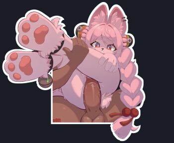  1boy 1girl absurdres animal_ear_fluff animal_ear_piercing animal_ears animal_feet animal_nose ankle_bell ass braid braided_twintails bright_pupils buck_teeth furry furry_female furry_with_non-furry hair_ornament hand_on_own_ass hetero highres interspecies leg_grab legs_together lifting_person long_hair penis pink_fur pink_hair pussy pussy_juice rabbit_ears rabbit_girl rabbit_tail red_eyes reverse_suspended_congress screw sex sex_from_behind short_eyebrows soles solo_focus tail tassel tassel_hair_ornament teeth testicles thick_eyebrows twin_braids uncensored vaginal white_pupils zenless_zone_zero zhao_(zenless_zone_zero) 