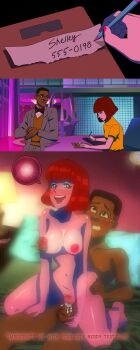 1boy 1girl 2026 bed bedroom blush breasts caressing_testicles chuck_golden cum cum_in_pussy daikiarts dark-skinned_male dark_skin fertilization glasses green_eyes happy happy_sex heart highres impregnation interracial jiggle lamp male_virgin male_virginity_loss medium_breasts mortal_kombat_(series) mortal_kombat_legends:_cage_match nail_polish nipples ovum ovum_meets_sperm ovum_with_heart penis people phone_number pillow pink_nails premature_ejaculation pubic_hair pussy shelley_(mortal_kombat_legends:_cage_match) shirt short_hair shy sperm_cell splatter testicles vaginal veins veiny_penis warner_bros. warner_bros._animation yellow_shirt