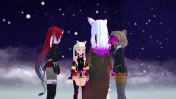 1boy 3d 3girls animal_ears animated ass ass_shake audible_music black_legwear blue_eyes blue_panties borrowed_character bouncing_breasts bra breasts cat_ears cat_tail character_request colored_skin dancing dark-skinned_female dark-skinned_male dark_skin demon_girl demon_horns demon_tail demon_wings doll doll_joints fyrel glasses grey_hair grey_skin heterochromia high_heels highres horns joints koikatsu_(medium) leotard loli lolicele long_hair medium_breasts multiple_girls nashfyrel navel nipples original panties penis pink_panties plaid_clothes plaid_skirt pussy red_hair remitsune self-upload short_hair shota skirt small_breasts sound tagme tail thighhighs todoridorio trap twintails underwear video white_hair wings