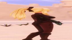 1girl 3d alternate_costume alternate_hairstyle animated ass bodysuit bouncing_breasts breasts cleavage gloves hair_ribbon highres jiggle large_breasts legs looking_at_viewer neptune_(series) no_bra ponytail ribbon sideboob tagme thighs unzipped vert_(neptunia) video