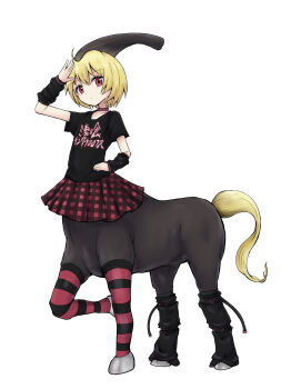 1girl centaur original shikkui_kenta simple_background tagme taur