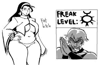 1girl black_eyes black_hair breasts dress earrings fat_mons female_focus hairband jewelry kagura_chizuru large_breasts long_hair orochi orochi_(kof) pale_skin plump pussy royalmilk20 standing the_king_of_fighters thick_thighs thighs underboob vexwarlock wide_hips