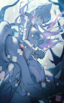 bracelet calamaramon digimon digimon_(creature) digimon_story:_time_stranger earrings jewelry long_hair monster_girl mtrumorumo squid_girl tentacles