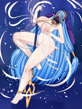 1girl azura_(fire_emblem) azura_(lady_of_ballads)_(fire_emblem) barefoot blue_hair breasts clitoris commission covered_in_milk dancer dancer_outfit dancing female_focus fire_emblem fire_emblem_fates fire_emblem_heroes highres huge_breasts jewelry lactation large_areolae long_hair long_nipples looking_at_viewer loutani magic milk milk_stream milkbending mouth_veil nintendo nipples nude pendant perky_breasts pole pole_dancing princess puffy_nipples pussy pussy_juice snowflakes solo story_at_source stripper_pole tagme thick_thighs thighs veil very_long_hair wide_hips yellow_eyes