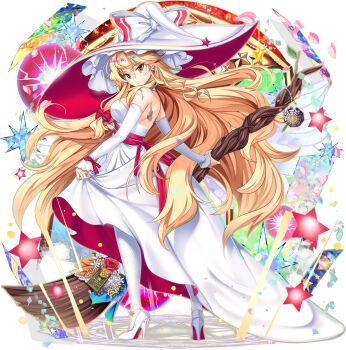 Rule 34 | 1girl, alternate costume, blonde hair, bow, braid, breasts, broom, closed mouth, dress, earrings, energy ball, flower, flower request, game cg, glint, hair bow, hat, hat bow, hat ornament, high heels, highres, holding, holding broom, jewelry, kirisame marisa, kirisame marisa (witch of scarlet dreams), long hair, looking at viewer, magic circle, mini-hakkero, official art, oversized hat, pantyhose, red bow, red flower, ring, rotte (1109), scar, scar on back, shoes, side braid, single braid, skirt hold, solo, standing, standing on magic circle, star (symbol), star hat ornament, third-party source, touhou, touhou lostword, transparent background, very long hair, wedding dress, white bow, white dress, white flower, white hat, white pantyhose, white shoes, witch hat, yellow eyes