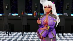 1girl 3d animated artist_request ass audible_music breasts cleavage dancing dark-skinned_female dark_skin full_body kangoku_senkan kangoku_senkan_3 kila_kushan knife large_breasts lingerie long_hair looking_at_viewer mikumikudance_(medium) miniskirt music navel nipples open_clothes open_shirt panties see-through_clothes shiny_skin side-tie_panties skirt smile solo sound tagme thighs thong twintails underwear underwear_only undressing video