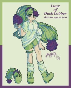 Rule 34 | 1girl, boots, bright pupils, bud, character age, character name, character pronouns, closed mouth, collarbone, creature and personification, dated, dusk lobber (plants vs. zombies), eyelashes, full body, green boots, green eyes, green hair, green shorts, highres, holding, long hair, multicolored hair, original, personification, plants vs. zombies, plants vs. zombies 2, ponytail, purple hair, shirt, shorts, signature, simple background, smile, socks, spikes, standing, two-tone border, two-tone hair, user vsvc2775, very long hair, white background, white pupils, white shirt, white socks