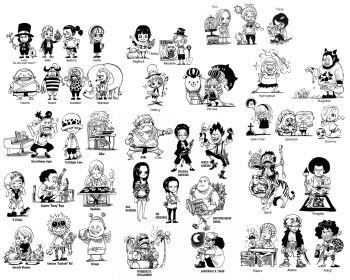 6+boys 6+girls absalom aged_down aokiji_(one_piece) banana bartholomew_kuma baseball_bat basil_hawkins blueno boa_hancock book bowl candle cane capone_gang_bege comb crocodile_(one_piece) desk domino_(one_piece) donquixote_doflamingo dracule_mihawk eating elephant eustass_kid fire fish food frog fruit fukurou_(one_piece) funkfreed gecko_moria glasses hairband hannyabal_(one_piece) hard-translated hat hattori_(one_piece) highres hina_(one_piece) hogback horns instrument jabra_(one_piece) jewelry_bonney jinbe_(one_piece) kaku_(one_piece) kalifa_(one_piece) killer_(one_piece) kizaru_(one_piece) knife kumacy kumadori_(one_piece) magellan_(one_piece) marshall_d._teach meat monkey_d._garp monochrome multiple_boys multiple_girls oda_eiichirou official_art one_piece perona piano pointy_ears rob_lucci sadi-chan sakazuki_(one_piece) saldeath scar scratchmen_apoo sengoku_(one_piece) shovel smile smoker_(one_piece) spandam supernova sword tashigi third-party_edit tiger trafalgar_law umbrella urouge victoria_cindry weapon wings wooden_sword worktool wrench x_drake