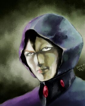 1other 2012 ayk-rs401i baron_ashura baron_ashura_(cosplay) black_hair brother_and_sister commentary_request cosplay fusion gem gihren_zabi gundam hood hood_up jewelry kycilia_zabi lipstick makeup mazinger_(series) mazinger_z mobile_suit_gundam neck_ring pale_skin portrait purple_robe red_gemstone red_lips robe short_hair siblings split-color_clothes split-color_skin split_theme v-shaped_eyebrows widow's_peak