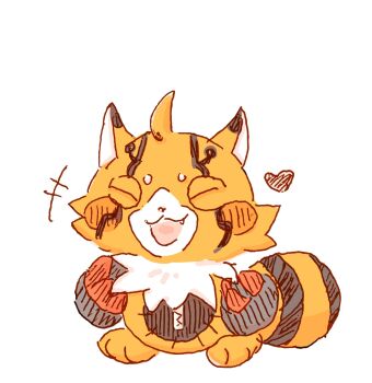 black_fur claws digimon digimon_(creature) leo11214433 multicolored_fur orange_fur pristimon tail white_fur