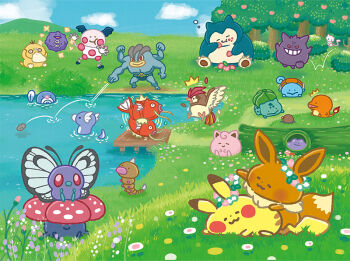 :&gt; :3 =_= ? antennae berry_(pokemon) bird blue_sky blush bulbasaur butterfree charmander closed_eyes closed_mouth cloud day diglett ditto dock dratini eating eevee extra_arms fangs fire fish flame-tipped_tail floating flower food food_on_face gas gen_1_pokemon gengar grass grin hands_on_own_head head_wreath holding holding_food insect_wings jigglypuff kanahei koffing legendary_pokemon log lying machamp magikarp mew_(pokemon) motion_lines mr._mime muscular mythical_pokemon nintendo nostrils official_art on_head open_mouth outdoors pecha_berry pidgeotto pikachu pokemon pokemon_(creature) pokemon_focus pokemon_on_head pokemon_smile poliwag pond psyduck red_eyes ripples rock second-party_source sitting skipping skull_and_crossbones sky smile snorlax squirtle standing stone_skipping tail teeth tree vileplume water weedle wings yellow_lips