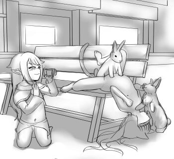 abandoned_building akemithekitten bestiality cat_girl happy_sex highres loli original public_indecency public_nudity rabbit recording sketch