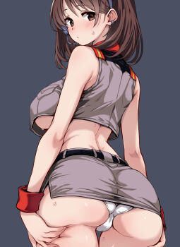 1girl ass breasts gundam gundam_lost_war_chronicles hirowa_nagi noel_anderson panties solo underboob underwear white_panties