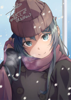 aegis_sword_(xenoblade) beanie coat domino_mask esw_artca eye_mask fatal_fury_cap final_fantasy final_fantasy_vii food googly_eyes hat highres kamaboko leggings leggings_under_shorts masamune_(ff7) mask meandros minecraft_sword narutomaki noodles orange_hat orange_shorts pom_pom_(clothes) pom_pom_beanie ribbed_hat sakurajima_mai seishun_buta_yarou shorts smash_invitation snow sword weapon winter_clothes winter_coat