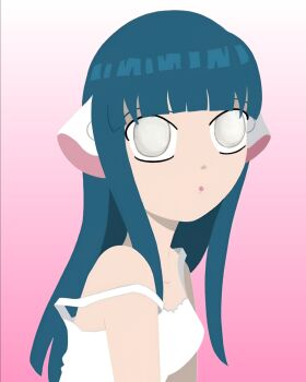 blue_hair cake chibi chii chobits crossover food fruit highres hyuuga_hinata naruto_(series) pastel_colors strawberry