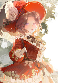 1girl animal bare_shoulders blue_butterfly blue_eyes breasts bug butterfly cleavage commentary_request dress flower hair_flower hair_ornament i.chi insect long_hair looking_at_viewer lying original ribbon sensitive snake solo white_hair