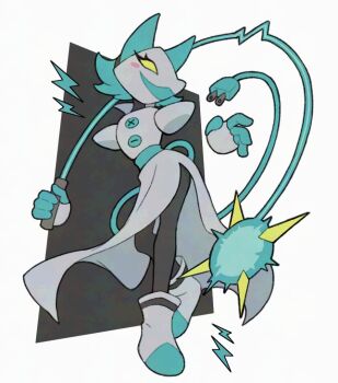 1girl :3 black_pantyhose boots cable cable_tail cat_girl deltarune dress electric_plug electric_plug_tail full_body mechanical_tail open_mouth pantyhose rayman_limbs smile solo tail tasque_manager teo_(teorekka) utdr_(toby_fox) white_boots white_dress yellow_eyes