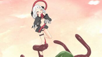 1girl 3d animated animated_gif asphyxiation bad_end closed_eyes death defeat devil_girl diamond_chan dying full_body legs loli lowres magical_girl mikumikudance monster neck_grab open_mouth pixiv ryona size_difference source_request strangling tentacles ugoira unconscious white_hair