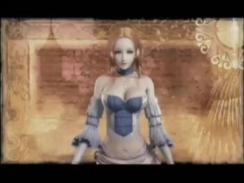 1girl 3d angela_(castlevania) animated animated_gif ass back bare_shoulders breasts brown_hair castlevania_(series) choker cleavage cross cross_necklace crotch female_focus jewelry jiggle large_breasts legs lowres midriff miniskirt multiple_views necklace pachislot_akumajou_dracula short_hair skirt split_screen thighs