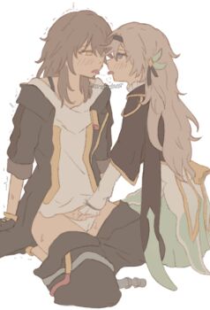 2girls after_kiss artist_name back_bow belt black_boots black_gloves black_hairband black_jacket black_ribbon black_skirt blue_eyes boots bow collarbone commentary dress empty_eyes english_commentary fingering firefly_(honkai:_star_rail) from_side full_body gloves green_dress grey_belt grey_hair hair_between_eyes hair_ornament hair_ribbon hairband half-closed_eyes honkai:_star_rail honkai_(series) jacket korshokor lapels leaf_hair_ornament long_hair long_sleeves looking_at_another miniskirt multiple_girls open_clothes open_jacket open_mouth panties puffy_long_sleeves puffy_sleeves pussy_juice ribbon sailor_collar saliva saliva_trail seiza shirt sidelocks simple_background sitting skirt stelle_(honkai:_star_rail) t-shirt tongue tongue_out trailblazer_(honkai:_star_rail) trembling two-tone_dress underwear vaginal wavy_hair white_background white_dress white_panties white_shirt yellow_bow yellow_eyes yuri