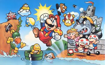 Rule 34 | 1980s (style), bowser, bullet bill, cannon, castle, facial hair, fire flower, goomba, koopa troopa, lakitu, mario, mario (series), miyamoto shigeru, mushroom, mustache, nintendo, ocean, oldschool, princess peach, retro artstyle, smile, super mario bros. 1, super mushroom, toad (mario), warp pipe, water