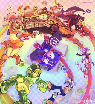 6+boys 6+girls absolutely_everyone absurdres ahoge aika_(eternal_arcadia) aiming animal_ears animal_nose arm_behind_head arm_over_head arm_strap armpits axel_(crazy_taxi) bandage_on_face bandages belt black_fur black_gloves black_hair black_lips black_pants black_sclera black_skirt black_tank_top blonde_hair blue_eyes blue_fur boomerang boots bottle bracelet breasts brown_eyes brown_hair brown_jacket cadillac car casko chaos_emerald cheering cleavage cleavage_cutout clenched_teeth closed_eyes clothing_cutout colored_sclera controller convertible crazy_taxi crop_top cupil doppelganger dreamcast dreamcast-tan dreamcast_controller dress driving elbow_gloves energy_gun eternal_arcadia everyone evila eyelashes eyepatch facial_hair facial_mark fina_(eternal_arcadia) fingerless_gloves flag forehead_mark game_console game_controller gem glasses gloves goatee goggles goggles_on_head gold_bracelet green-tinted_eyewear green_eyes green_helmet green_sleeves grin grinding gum_(jsr) gun halterneck hand_on_own_hip hazuki_ryou headphones headset hedgehog helmet highres holding holding_gem holding_gun holding_sword holding_weapon inline_skates jacket jennyjackals jet_set_radio jewelry knee_boots leather leather_jacket leg_strap leg_up license_plate lips looking_at_another looking_at_viewer looking_back medium_breasts midair midriff morolian motor_vehicle multicolored_footwear multicolored_hair multiple_boys multiple_girls navel newgrounds on_car open_mouth orange_boots orange_gloves orange_hair orange_shirt orange_skirt pants parted_lips personification pink_hair pink_lips pirate pointing puffy_short_sleeves puffy_sleeves purple_hair puyo_(puyopuyo) puyopuyo ray_gun red_fur roller_skates sega_dreamcast shadow_the_hedgehog shenmue shirt shoes short_dress short_hair short_sleeves short_tail short_twintails single_glove sitting skates skirt sleeveless smile snowboard soap_shoes sonic_(series) sonic_adventure_2 sonic_the_hedgehog space_channel_5 spiked_hair spray_bottle spray_can standing streaked_hair striped_sleeves sword t-shirt tail tank_top taxi teeth thigh_strap tinted_eyewear twintails two-tone_fur ulala upskirt v vyse watermark weapon white_gloves white_shirt wrist_guards y2k_fashion yellow_dress yellow_shirt