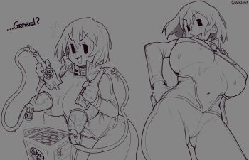 1girl bikini bra breasts fallout from_below highres huge_breasts lactation milking_machine mob_face nipples open_clothes solid_oval_eyes solo swimsuit underwear vault_girl waa153 wet