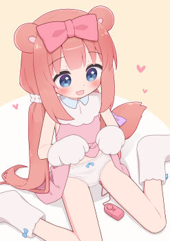 1girl absurdres animal_ears animal_hands blue_eyes blush boots bow bow_panties chromu clothes_lift commission dress dress_lift flat_chest gloves hair_bow highres indie_virtual_youtuber large_variant_set lifting_own_clothes loli low_twintails open_mouth panties paw_gloves pink_bow pink_dress raccoon_ears raccoon_girl raccoon_tail remote_control_vibrator second-party_source sex_toy sitting skeb_commission solo tail twintails underwear variant_set vibrator vibrator_cord vibrator_under_clothes virtual_youtuber wariza white_boots white_panties yuune_(ayanepuna)
