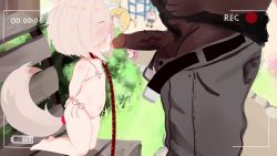 1boy 1girl age_difference anal anal_object_insertion anal_tail animal_collar animated arms_behind_back ass audible_speech barefoot bench bikini body_writing butt_plug cheek_bulge close-up collar collarbone dark-skinned_male dark_skin deepthroat eyes_visible_through_hair fake_tail fellatio flat_chest from_side full_body groping hand_on_another&#039;s_head hetero highres hitting huge_ass huge_penis interracial irrumatio kitsu_(original) kitsuko_mura kneeling leash legs_together licking licking_penis loli male_pubic_hair motion_lines navel nipple_piercing nipple_rings nipples object_insertion open_mouth oral outdoors park_bench peeking penis piercing profile pubic_hair public_indecency recording red_collar restrained sex_toy short_hair side-tie_bikini_bottom size_comparison size_difference sock_pull socks socks_only sound striped_bikini striped_clothes swimsuit tail tattoo testicles tongue tongue_out toyhentai uncensored video voice_actor white_hair