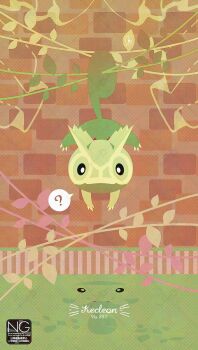 ? chameleon character_name claws gen_3_pokemon highres kecleon leaf meme_(sleepsheep) nintendo no_humans plant pokemon pokemon_(creature) pokemon_focus speech_bubble spoken_question_mark tail vines