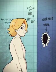 1boy animated aoyama_yuuga bathroom boku_no_hero_academia femboy glory_hole guyfromliyue(artist) highres male_focus nude penis sound tagme testicles video yaoi