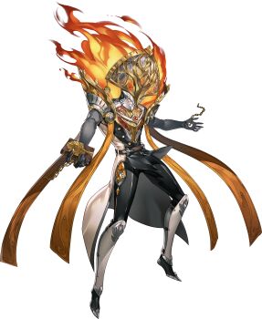 Rule 34 | 1boy, absurdres, aqua sclera, artist request, belt, book, brown belt, chain, colored sclera, fire, full body, highres, holding, holding book, hole in hand, official art, persona, persona (summon), persona 5, persona 5: the phantom x, solo, syke (persona), third-party source, transparent background, yellow eyes