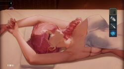 1girl animated arched_back armpits ass audible_music bare_shoulders bouncing_breasts breasts brown_dust_(series) brown_dust_2 collarbone convenient_arm convenient_censoring covered_erect_nipples covered_navel electrostimulation feet grabbing_another&#039;s_breast grabbing_another&#039;s_thighs groping hand_on_another&#039;s_arm hand_on_another&#039;s_thigh highres large_breasts leg_lift long_hair lying massage naked_towel navel official_art on_back one_breast_out pink_hair see-through_towel sex_toy sideboob sound stomach sylvia_(brown_dust) tagme thick_thighs thighs towel vibrator video wet wide_hips