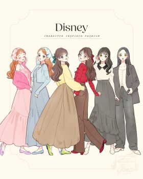 6+girls animification bag black_hair cinderella_(disney_movie) closed_mouth commentary dual_persona genderswap green_eyes gus_(cinderella) happy highres humanization jaq_(cinderella) lips long_hair long_sleeves looking_at_viewer lucifer_(disney) meecosme multiple_girls orange_hair perla_(cinderella) shirt shoes simple_background skirt suzy_(cinderella) symbol-only_commentary wavy_hair white_background