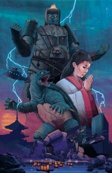 1girl aircraft angry arm_blade armor blue_electricity blue_sky boat body_armor broken_statue bug building castle city claws colored_skin company_connection crossover cyberagent daiei_film daiei_motion_picture daimajin daimajin_(film) daimajin_(series) demon dusk elbow_blade elbow_spikes electricity eric_rose fire firefly flying fujishoji gamera gamera_(series) gamera_2:_attack_of_legion giant giant_monster glowing glowing_eyes golem green_skin helicopter helmet hikari_tv insect japanese_clothes jewelry kaijin kaiju kimono lantern lightning lightning_rod magatama magatama_necklace monster movie_walker multiple_crossover necklace no_pupils olm_inc open_mouth orange_eyes overlapping_shell pagoda pink_sky praying roaring rock rope samurai sea_monster segmented_shell sheath sky skyscraper spirit statue sun sunset sword temple the_great_yokai_war:_guardians tongue tree turtle turtle_shell tusks tv_tokyo water watercraft weapon white_electricity yellow_eyes yokai_monsters_(series)