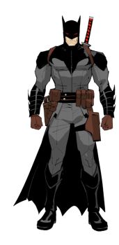 1boy bat_signal batman batman_(series) batman_symbol belt black_bodysuit bodysuit cape commentary cowl damian_wayne dan_mora dc_comics english_commentary gloves highres male_focus mask multicolored_bodysuit muscular muscular_male superhero_costume two-tone_bodysuit