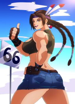 1girl ass breasts highres huge_ass julia_chang large_breasts muscular muscular_female namco native_american solo tekken unclered