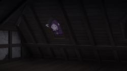 1girl animated anime_screenshot annoyed arc_lalatoya ariane_glenys_maple armor ass ass_shake audible_speech blonde_hair breasts cleavage cloak danka_niel_maple dark_elf elf embarrassed english_audio fox gaikotsu_kishi-sama_tadaima_isekai_e_odekake-chuu grey_hair hand_on_own_ass imanishi_tooru japanese_text large_breasts pointy_ears ponta_(gaikotsu_kishi-sama) sound stuck sweat sword teleportation video weapon window yellow_eyes