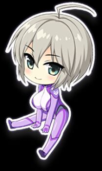 1girl ahoge breasts chibi derauea grey_hair honoo_no_haramase_oppai_ero_appli_gakuen huge_breasts lowres sitting spread_legs veruka_valentina