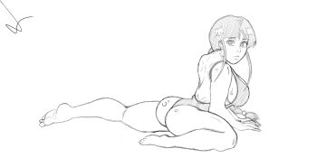 1girl absurdres ass bkaart27 bleach braid braided_ponytail breasts highres kurotsuchi_nemu large_breasts long_hair sideboob solo