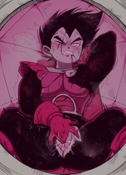 Rule 34 | 1cuntboy, absurdres, blood, blush, clenched teeth, cuntboy, dragon ball, dragonball z, female masturbation, fingering, gloves, highres, injury, masturbation, niusesabe, pussy, pussy juice, short hair, sitting, solo, spread legs, sweat, teeth, torn clothes, trembling, vegeta