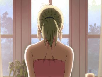 1girl 2010s 2011 age_difference animated animated_gif blonde_hair blue_eyes bouncing_breasts breasts covered_erect_nipples cross cross_earrings earrings jellyfish_(company) jewelry kamimura_akiko keisuke_(sisters) kouzaka_kouhei large_breasts latin_cross mature_female nipples no_bra older_female_and_younger_male premature_ejaculation protagonist sisters_~natsu_no_saigo_no_hi~ smile step-incest stepmother_and_stepson taki_minashika