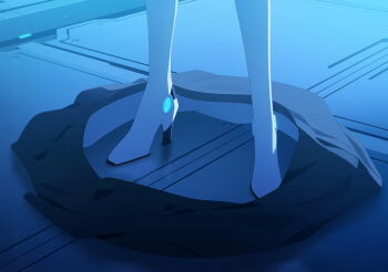 1girl artist_request blue_archive boots game_cg high_heel_boots high_heels highres non-web_source official_art skirt solo toki_(blue_archive) undressing unworn_skirt white_boots