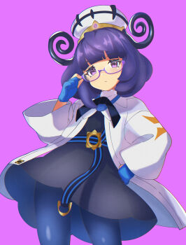 1girl glasses gwynn_(pokemon) poipoi_v_game pokemon pokemon_legends:_z-a purple_eyes purple_hair