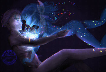 Rule 34 | 1boy, 1girl, akiyama ryo, couple, digimon, highres, junnichie, long hair, looking at another, makino ruki, nude, short hair, smile