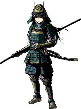 1girl armor bad_drawr_id bad_id black_eyes black_hair dou full_armor full_body hand_on_hilt helmet holding holding_polearm holding_sword holding_weapon japanese_armor kabuto_(helmet) katana kodachi kokudou_juunigou kote kurokote kusazuri long_hair looking_at_viewer oekaki original polearm reverse_grip samurai sandals scabbard sheath sheathed short_sword shoulder_armor simple_background smile sode solo standing suneate sword tachi-e tachi_(weapon) unsheathed waraji weapon white_background
