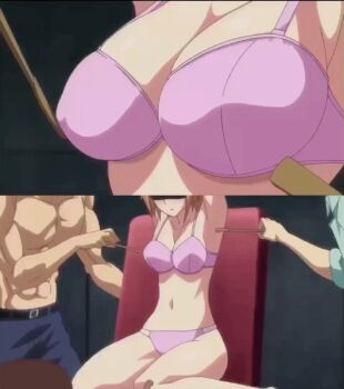 1girl 3boys animated animated_gif armpits arms_up backscratcher bdsm belly bikini blindfold blonde_hair bondage bouncing_breasts bound bra breasts chair choppy_bangs covered_erect_nipples large_breasts looping_animation midriff molestation multiple_boys navel nipple_stimulation panties pink_bikini pink_bra pink_panties restrained seikon_no_qwaser short_hair source_request stomach swimsuit teasing teresa_beria thick_thighs thighs tickle_torture tickling tickling_armpits tickling_breasts underwear underwear_only uno_makoto