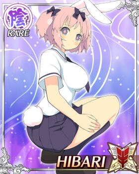 Rule 34 | + +, 1girl, animal ear hairband, animal ears, blue eyes, blue necktie, blue skirt, border, bow, breasts, card (medium), character name, closed mouth, collared shirt, dot mouth, fake animal ears, flower-shaped pupils, game cg, hair bow, hairband, hand on own thigh, hanzou academy school uniform, hibari (senran kagura), large breasts, looking at viewer, looking back, necktie, official art, pink hair, pink pupils, pleated skirt, rabbit ear hairband, rabbit ears, rabbit tail, school uniform, senran kagura, senran kagura new wave, shirt, short twintails, skirt, solo, squatting, symbol-shaped pupils, tail, third-party source, twintails, white shirt